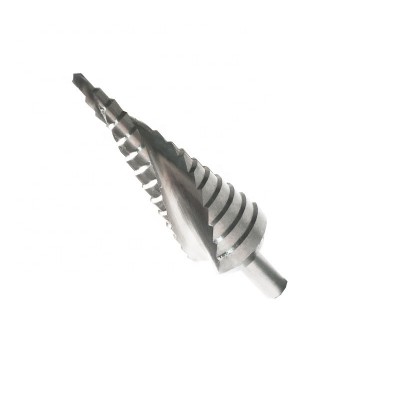 Round Shank Spiral Flute HSS Step Drill Bit for metal drilling